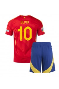 Spanje Dani Olmo #10 Babytruitje Thuis tenue Kind EK 2024 Korte Mouw (+ Korte broeken)